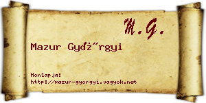 Mazur Györgyi névjegykártya